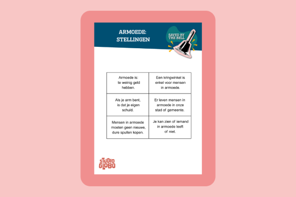 kleine versie opdracht armoede: stellingen